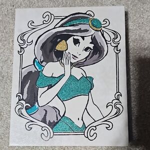 Glittery Princess Jasmine 8X10 Canvas Art